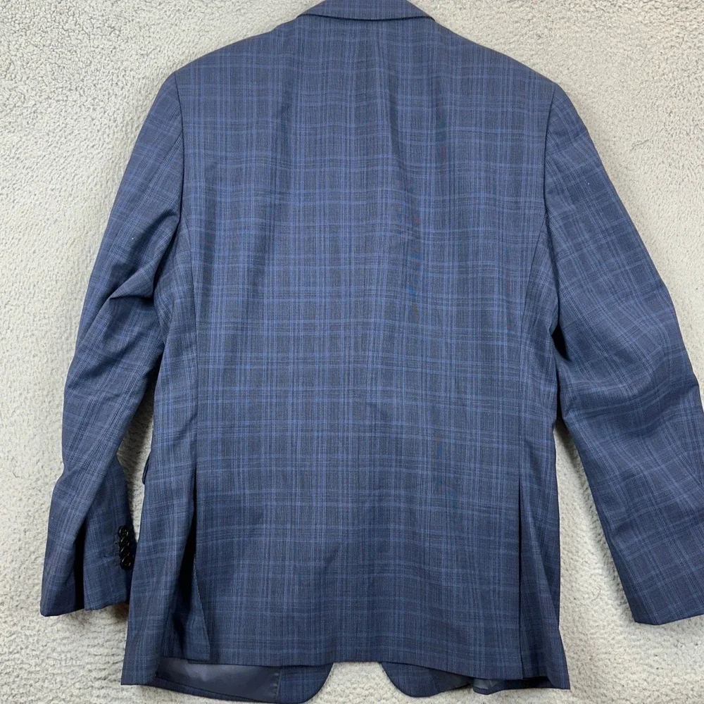 Banana Republic Marlane Wool Blazer Mens 42R Blue Plaid Standard Fit Sport Coat